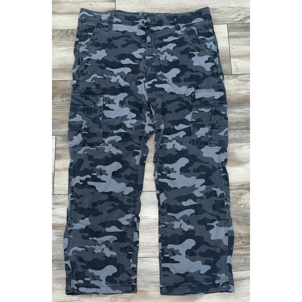 Lee Men Relaxed Fit Cargo Pants Camouflage Black Grey 34x29